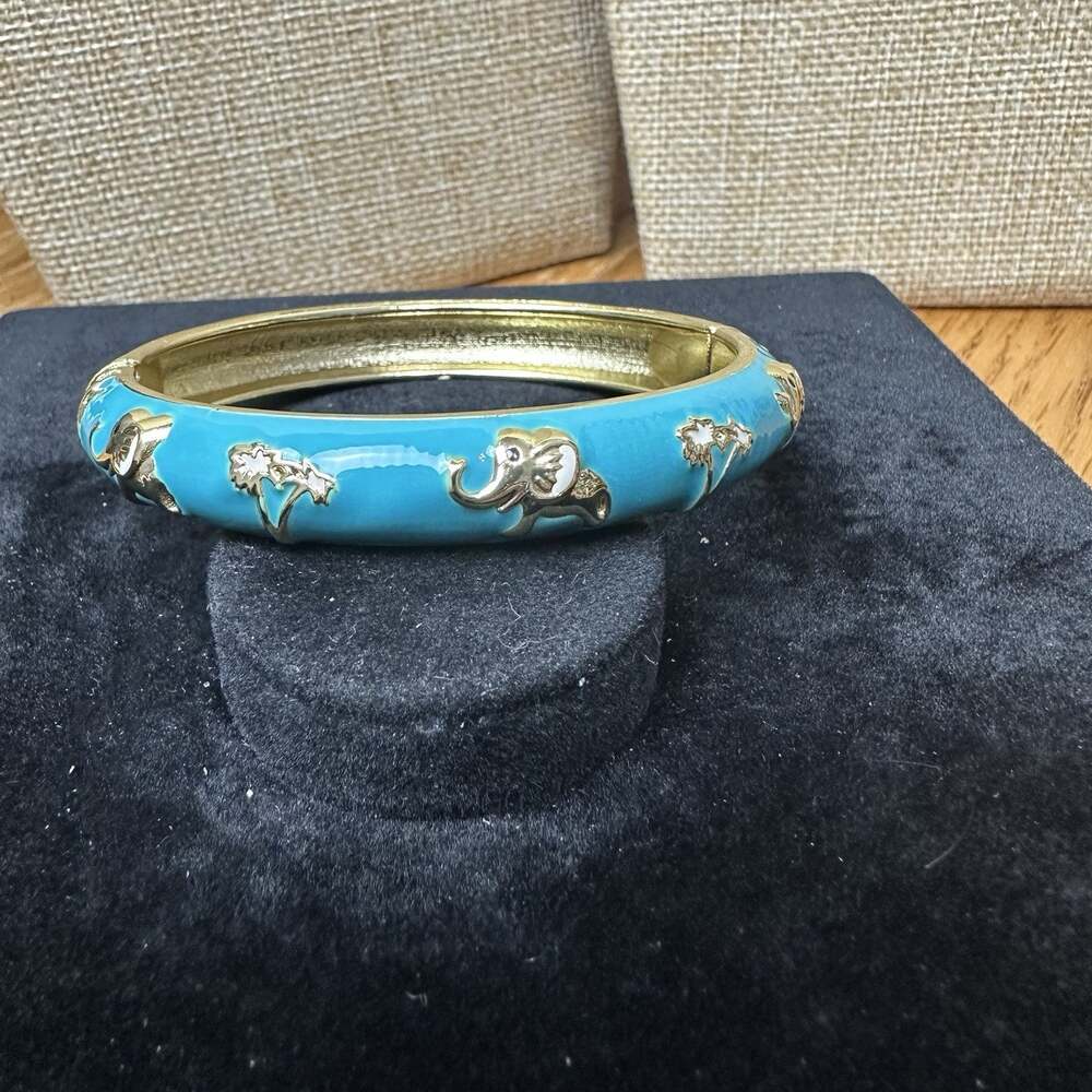 Sequin Nordstrom Multicolor Gold Tone Statement Enamel Bangle Bracelet # 443
